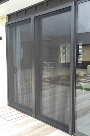 Venette pleated door insect screen mounted with angles 