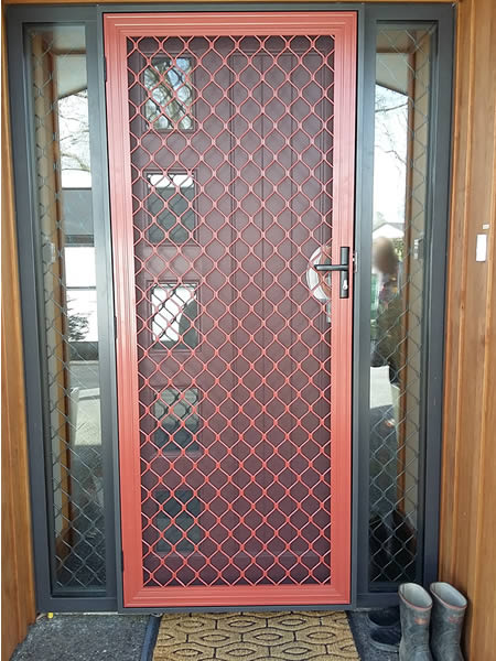 Pioneer Red Security Door with Standard Grille